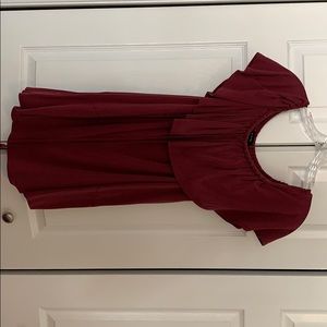 Strapless maroon dress